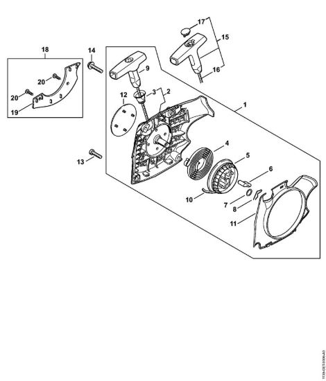 Dispositivo di avviamento Motoseghe a benzina (MS) MS 211 della marca STIHL