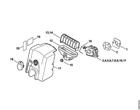 Filtro aria Motoseghe a benzina (MS) MS 230 della marca STIHL
