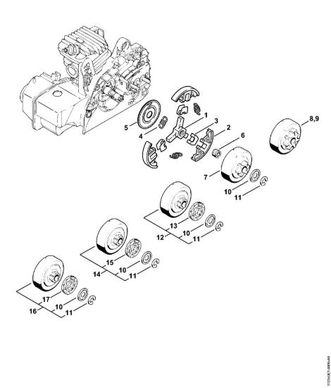 Frizione Motoseghe a benzina (MS) MS 230 C-B della marca STIHL