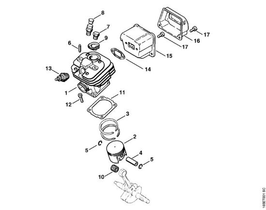 Cilindro Motoseghe a benzina (MS) MS 240 della marca STIHL