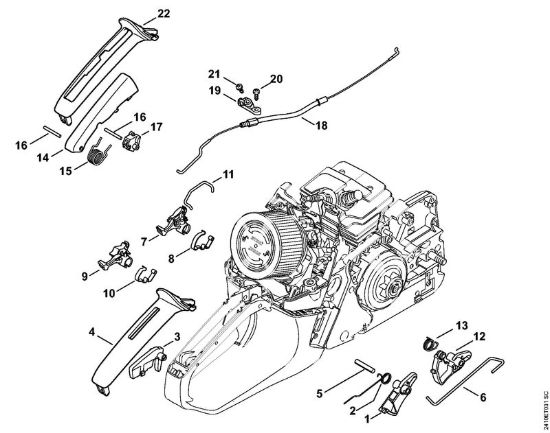 Comando gas Motoseghe a benzina (MS) MS 241 C-M VW della marca STIHL