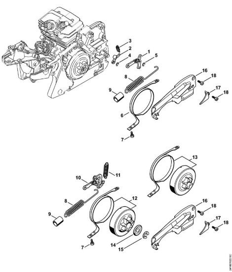 Freno catena Motoseghe a benzina (MS) MS 241 C-M VW della marca STIHL