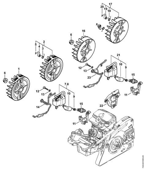 Impianto di accesione, Fascio di cavi Motoseghe a benzina (MS) MS 251 della marca STIHL