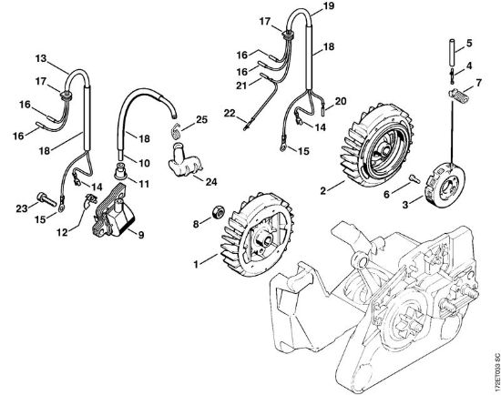 Impianto di accesione Motoseghe a benzina (MS) MS 260 C-B W della marca STIHL