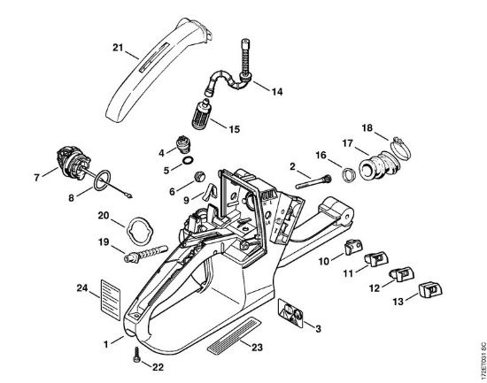 Corpo serbatoio Motoseghe a benzina (MS) MS 260-N della marca STIHL