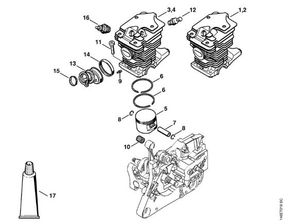 Cilindro MS 270 Motoseghe a benzina (MS) MS 270 della marca STIHL