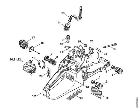 Corpo serbatoio Motoseghe a benzina (MS) MS 270 C-B della marca STIHL