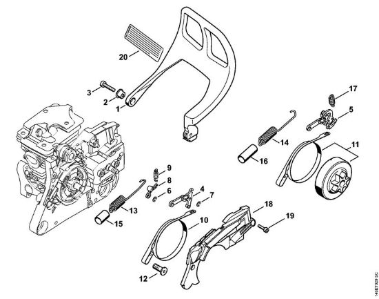 Freno catena Motoseghe a benzina (MS) MS 270 C-B della marca STIHL