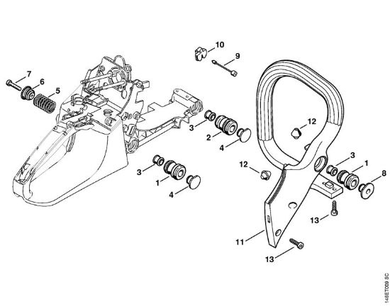 Sistema AV, Manico tubolare Motoseghe a benzina (MS) MS 270 C-B della marca STIHL