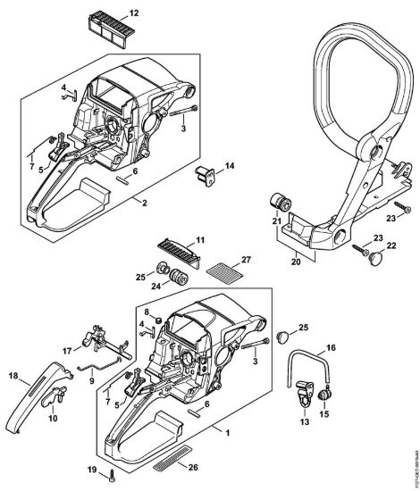 Corpo impugnatura Motoseghe a benzina (MS) MS 290-Z della marca STIHL