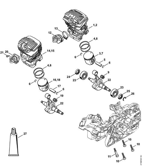 Cilindro Motoseghe a benzina (MS) MS 291 C-BEQ della marca STIHL