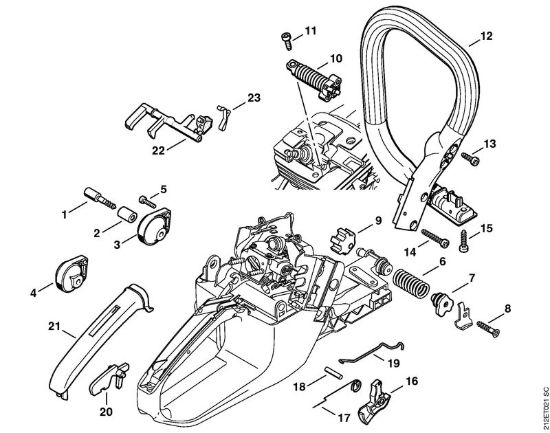 Sistema AV, Comando gas Motoseghe a benzina (MS) MS 341 della marca STIHL