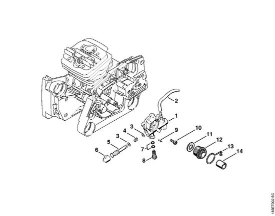 Pompa olio Motoseghe a benzina (MS) MS 360 C della marca STIHL