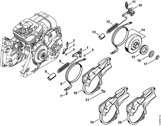Freno catena Motoseghe a benzina (MS) MS 361 della marca STIHL