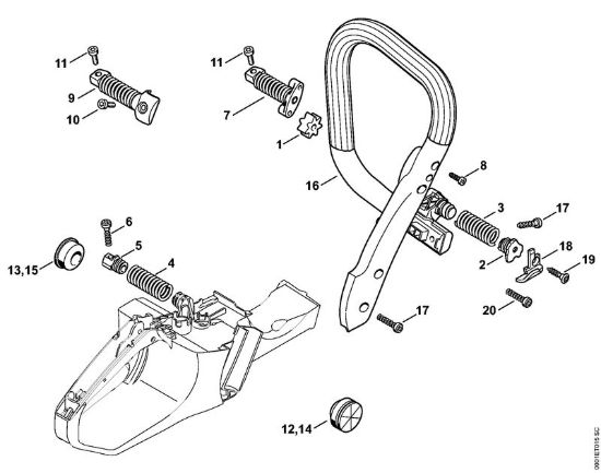 Sistema AV, Manico tubolare Motoseghe a benzina (MS) MS 362 C-M della marca STIHL
