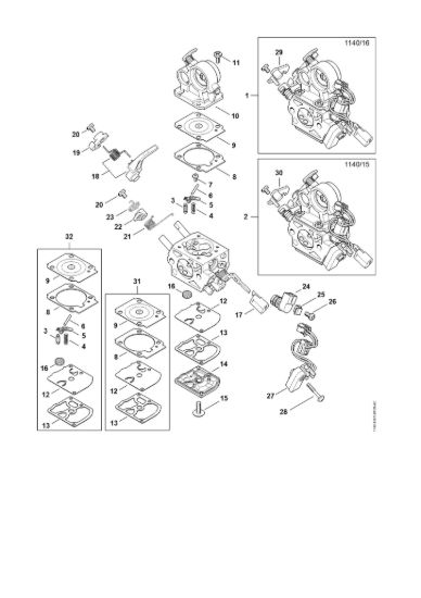 Picture of Carburatore 1140/16, 1140/15 MS 362 C-M VW
