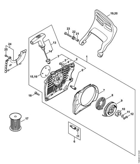 Dispositivo di avviamento, Protezione mano Motoseghe a benzina (MS) MS 362 C-Q della marca STIHL