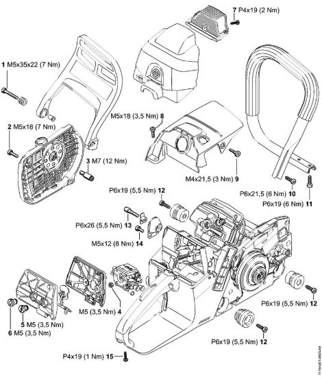 Coppie di serraggio Motoseghe a benzina (MS) MS 382 della marca STIHL