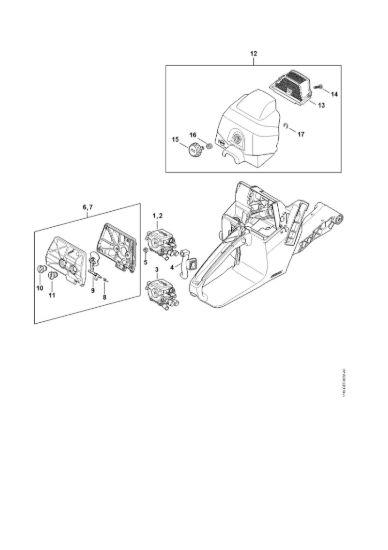 Picture of Filtro aria, Coperchio sede carburatore MS 382