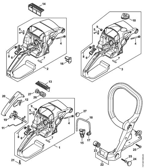 Corpo impugnatura Motoseghe a benzina (MS) MS 390 della marca STIHL