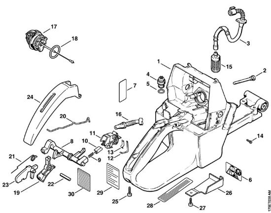 Corpo serbatoio Motoseghe a benzina (MS) MS 440-W della marca STIHL