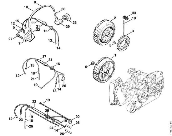 Impianto di accesione Motoseghe a benzina (MS) MS 440-W della marca STIHL