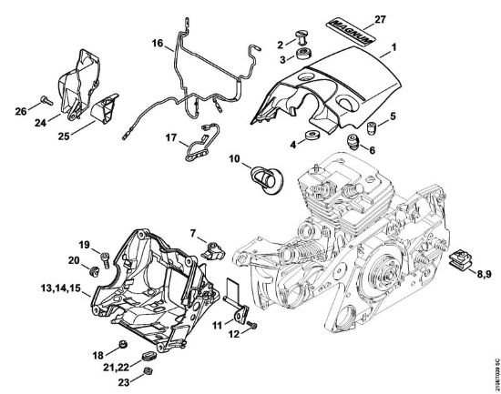 Cappottatura, Corpo Motoseghe a benzina (MS) MS 441 C-M della marca STIHL