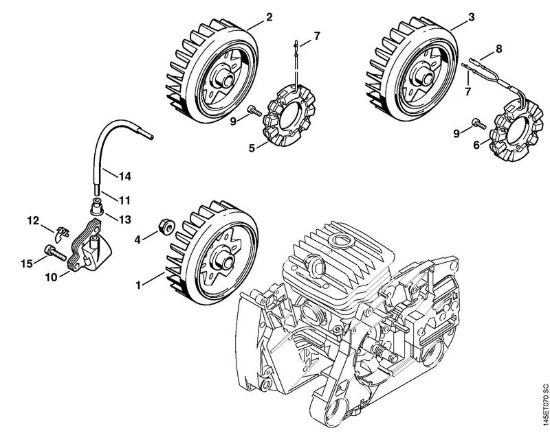 Impianto di accesione Motoseghe a benzina (MS) MS 460-W della marca STIHL