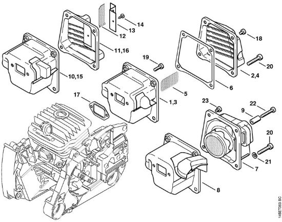 Silenziatore Motoseghe a benzina (MS) MS 460-Z Magnum della marca STIHL