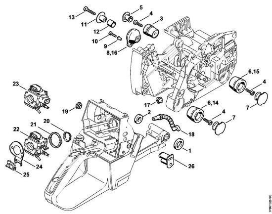 Sistema AV Motoseghe a benzina (MS) MS 460-Z Magnum della marca STIHL