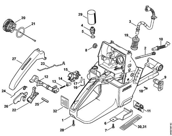 Corpo serbatoio Motoseghe a benzina (MS) MS 461-VW della marca STIHL