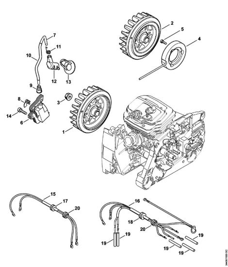 Impianto di accesione, Fascio di cavi Motoseghe a benzina (MS) MS 461-VW della marca STIHL