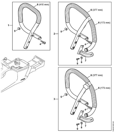 Manico tubolare Motoseghe a benzina (MS) MS 462 C-M della marca STIHL