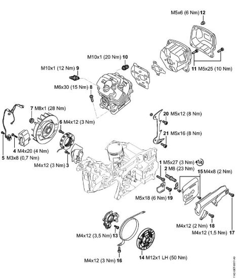 Coppie di serraggio Motoseghe a benzina (MS) MS 462 C-M VW della marca STIHL