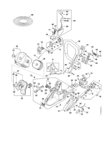 Picture of Riscaldamento dell'impugnatura, Impianto d'iniezione, Corpo serbatoio, Manico tubolare MS 500i-W MS 500i-W