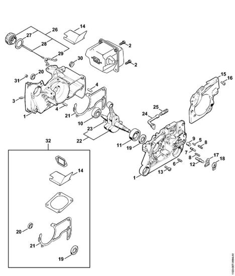 Carter albero a gomito Motoseghe a benzina (MS) MS 640 della marca STIHL