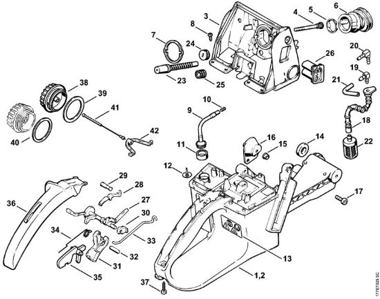 Corpo serbatoio Motoseghe a benzina (MS) MS 640 della marca STIHL