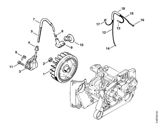 Impianto di accesione Motoseghe a benzina (MS) MS 650 Magnum BR della marca STIHL