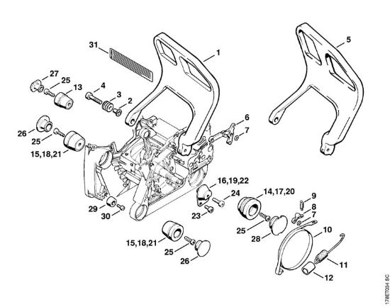 Sistema AV Motoseghe a benzina (MS) MS 650 Magnum BR della marca STIHL