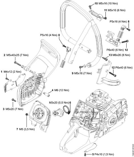 Coppie di serraggio Motoseghe a benzina (MS) MS 651-R della marca STIHL