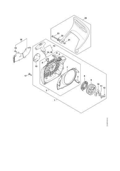 Picture of Dispositivo di avviamento, Protezione mano MS 651-R