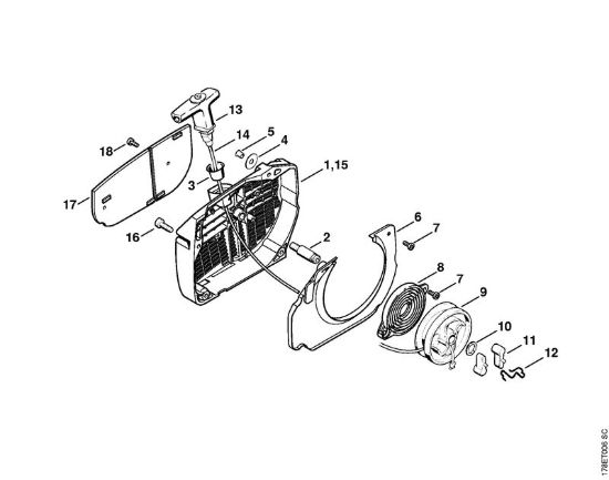 Dispositivo di avviamento Motoseghe a benzina (MS) MS 660 della marca STIHL
