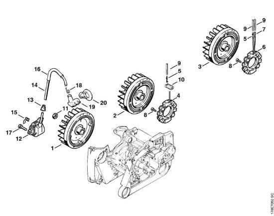 Impianto di accesione Motoseghe a benzina (MS) MS 660 della marca STIHL