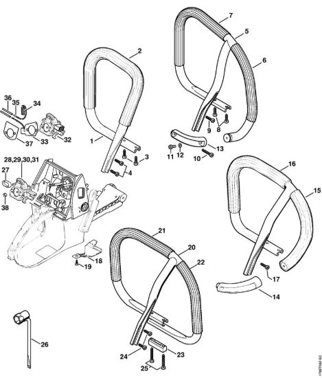 Manico tubolare Motoseghe a benzina (MS) MS 660-Magnum della marca STIHL