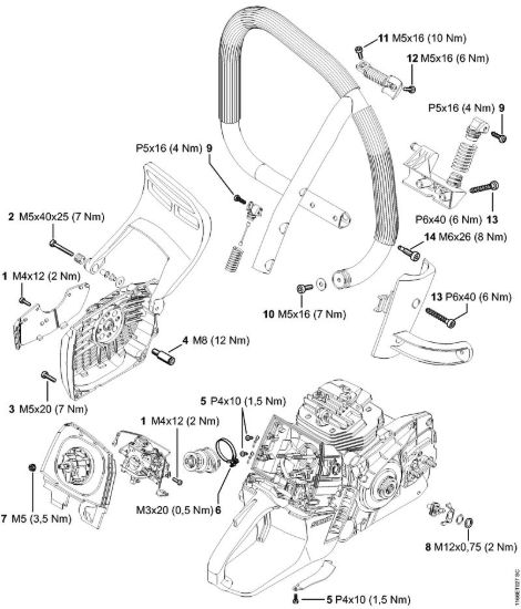 Coppie di serraggio Motoseghe a benzina (MS) MS 661 della marca STIHL