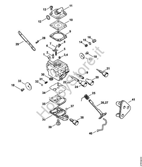 Carburatore C1Q-S257, C1Q-S134, C1Q-S103 Motoseghe a benzina (MS) MS 192 TC-E della marca STIHL