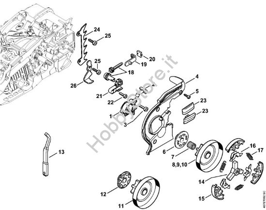 Pompa olio, frizione Motoseghe a benzina (MS) MS 193 T della marca STIHL