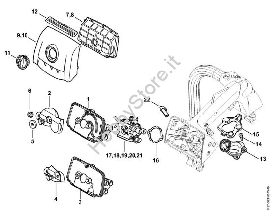 Filtro aria, manicotto elastico Motoseghe a benzina (MS) MS 193 TC-E della marca STIHL