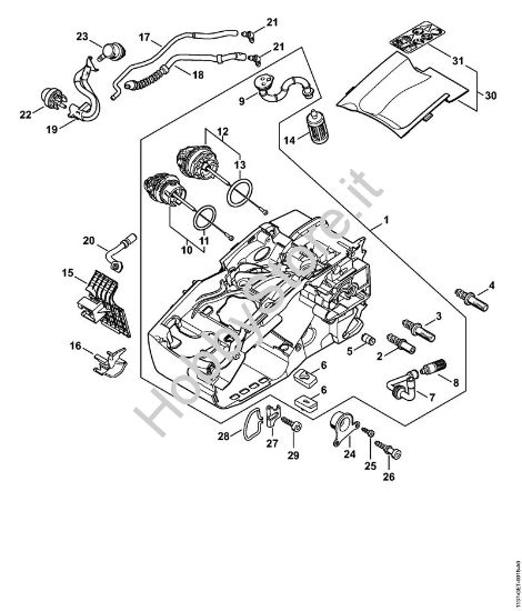 Carcassa motore Motoseghe a benzina (MS) MS 194 TC-E della marca STIHL