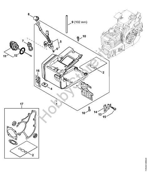 Corpo serbatoio MS 200 T Motoseghe a benzina (MS) MS 200 T della marca STIHL